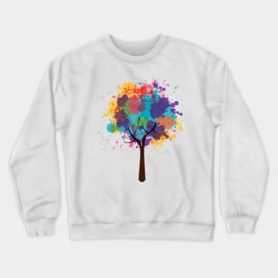 abstract colorful tree life Crewneck Sweatshirt